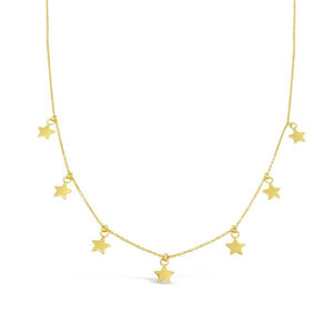 Sterling Silver Gold Plated Star Necklace