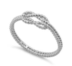 Sterling Silver Fine String Reef Knot Ring