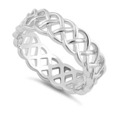 Sterling Silver Weaved Pattern Ring