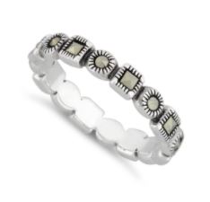 Sterling Silver Stackable Eternity Marcasite Ring