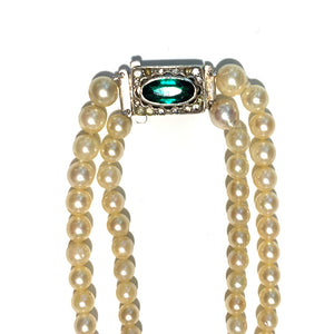 Cultured Pearl Double Strand Vintage Necklace