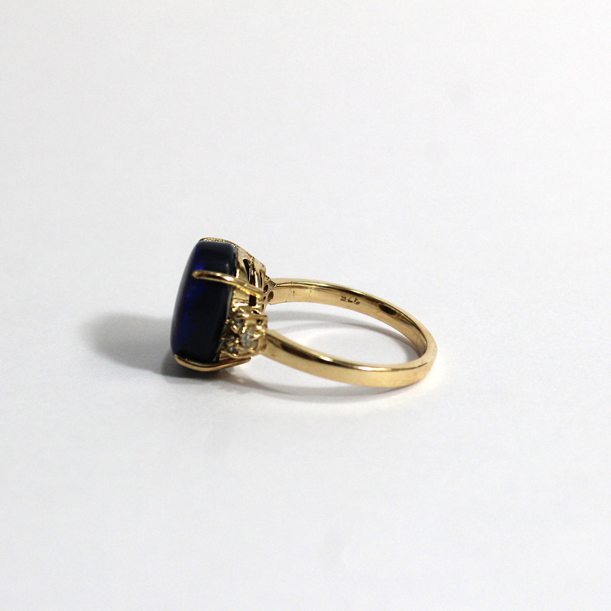 9ct Yellow Gold 2.50ct Solid Opal and Diamond Ring