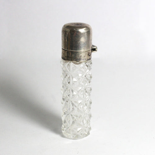 Antique Sterling Silver Lead Crystal Perfume Flask