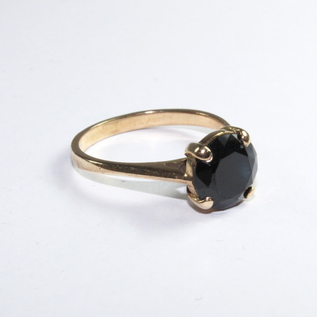 Vintage 9ct Yellow Gold Black Diamond Ring