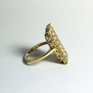 Old Cut Diamond and Seed Pearl Cocktail Ring