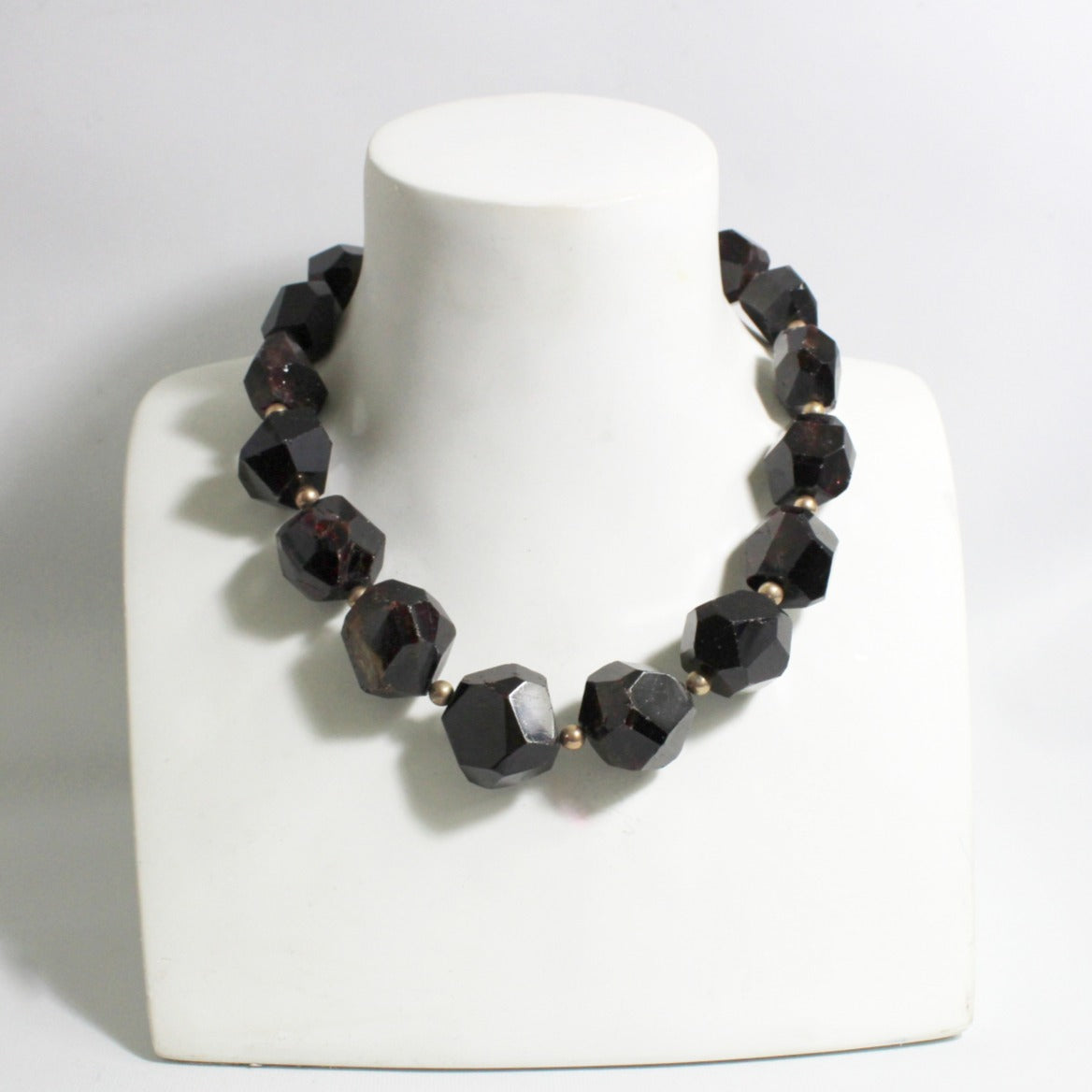 9ct Yellow Gold Rough Cut Garnet Necklace