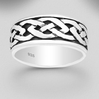 Sterling Silver Oxidised Celtic Band