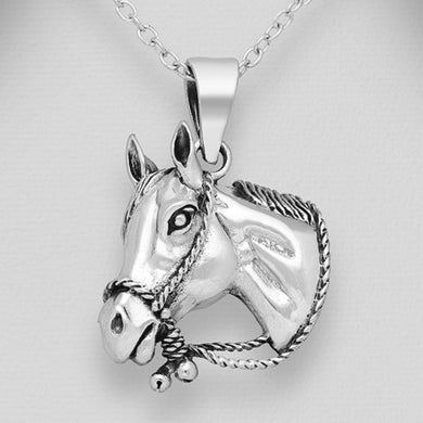 Sterling Silver Horse Bust Pendant