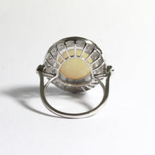 Solid White Opal and Diamond Dress Ring