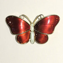 Vintage Sterling Silver Enamel Butterfly Brooch