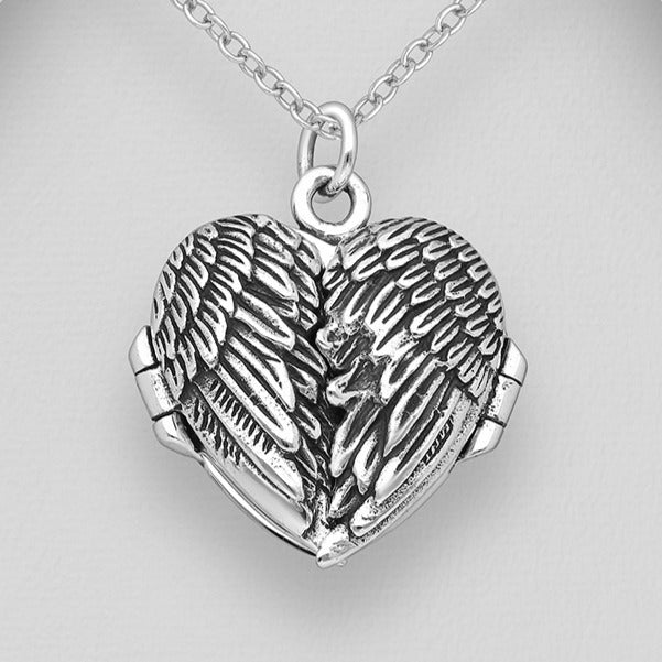 Sterling Silver Angel Wing Locket