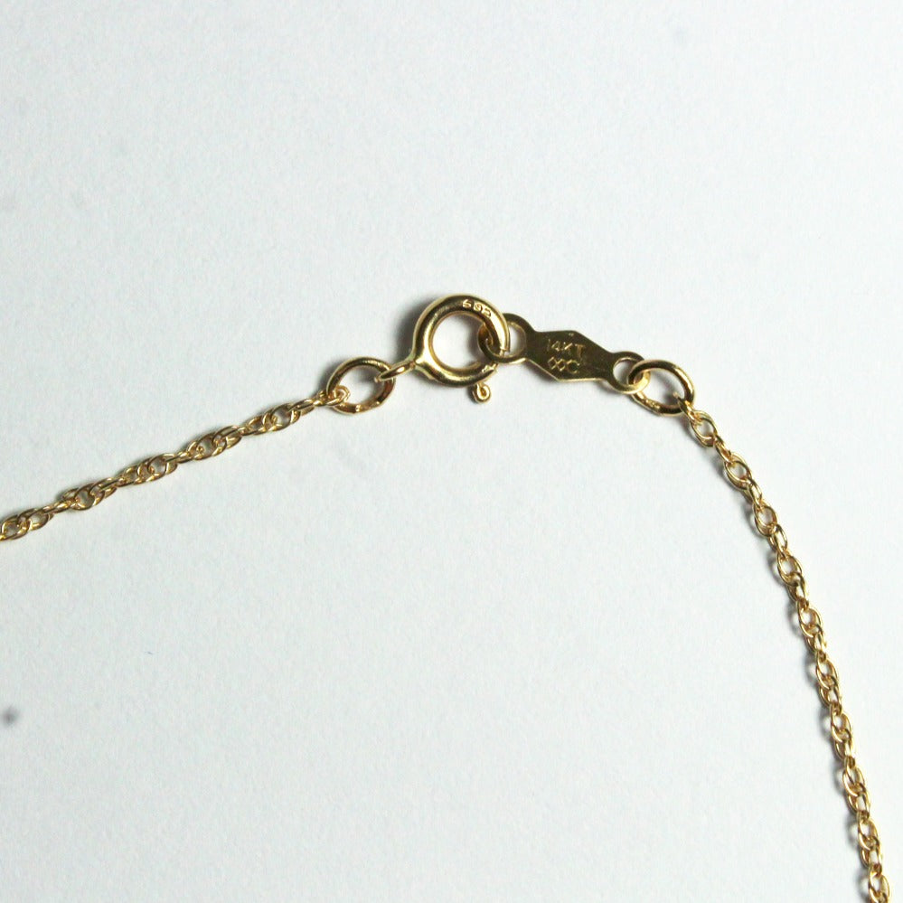 Vintage 14ct Yellow Gold Emerald and Diamond Pendant