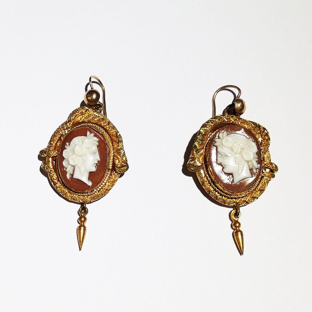 Early Victorian Cameo Pinch Back Earrings – Tresors Sydney