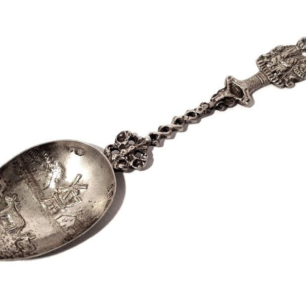 Silver Decorative Spoon, Family Portrait Shaped Handle