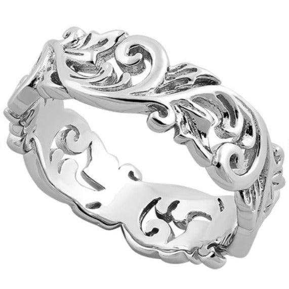 Sterling Silver Filigree Band