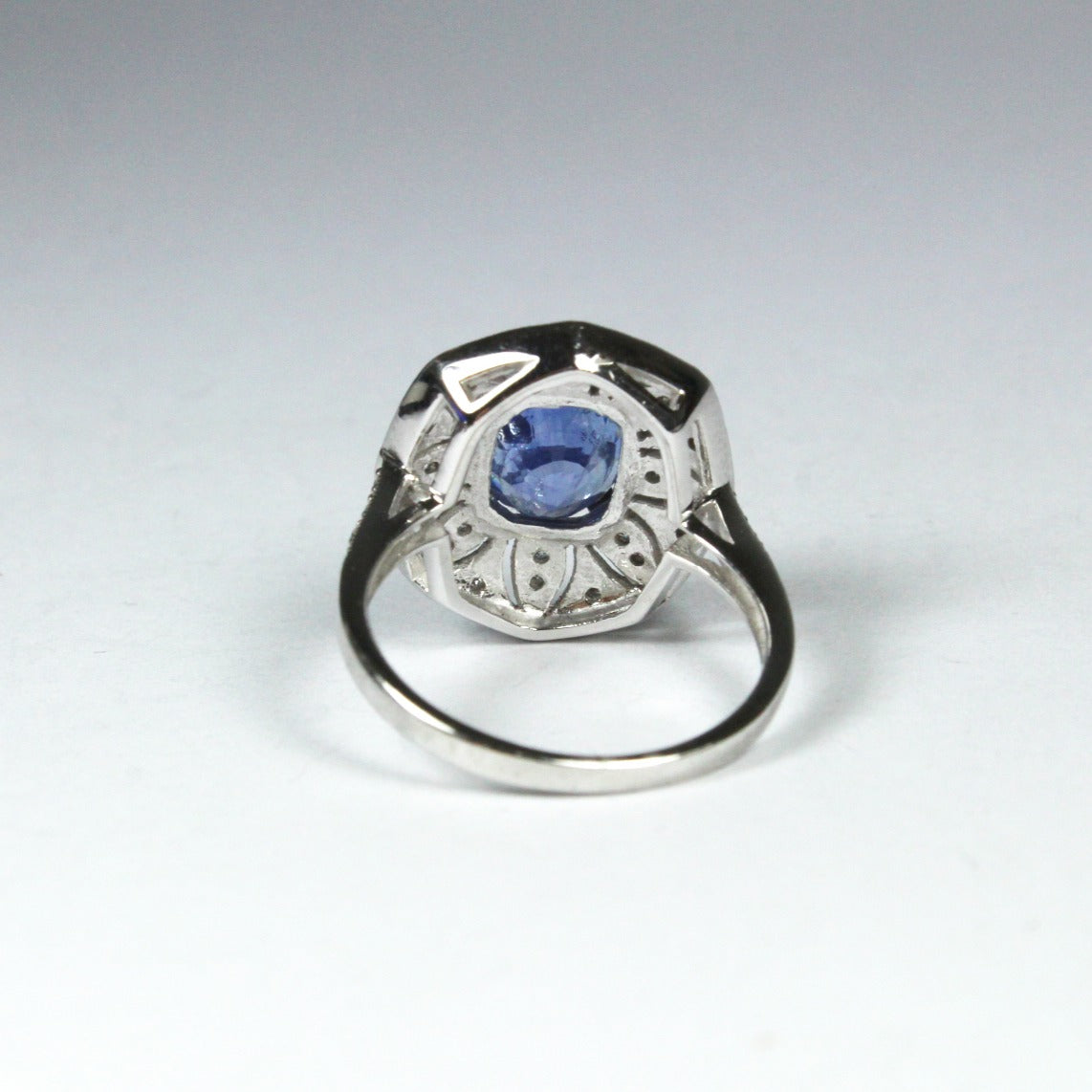 9ct White Gold 2.90ct Sapphire and Diamond Cocktail Ring