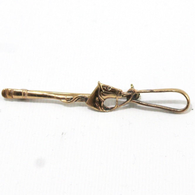 Brass Horse Whip Brooch