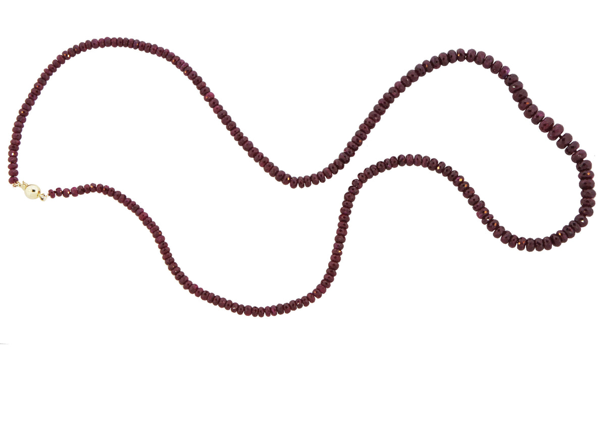 Natural Pigeon Blood Faceted Ruby Strand Necklace