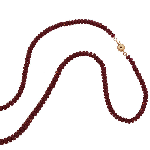 Natural Pigeon Blood Faceted Ruby Strand Necklace