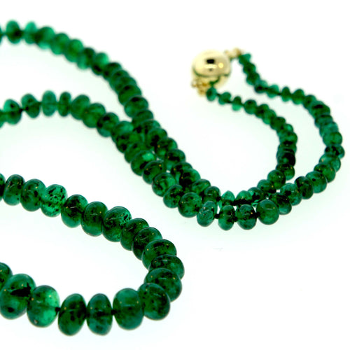 Natural Beaded Colombian Emerald Strand