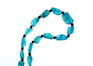 Rough Cut Natural Apatite and Garnet Necklace
