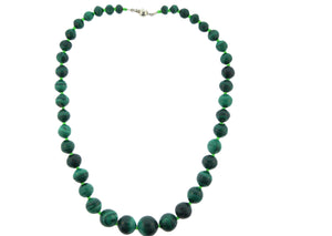 Natural Malachite Bead and Glass Necklace