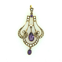 Edwardian Amethyst and Seed Pearl Pendant