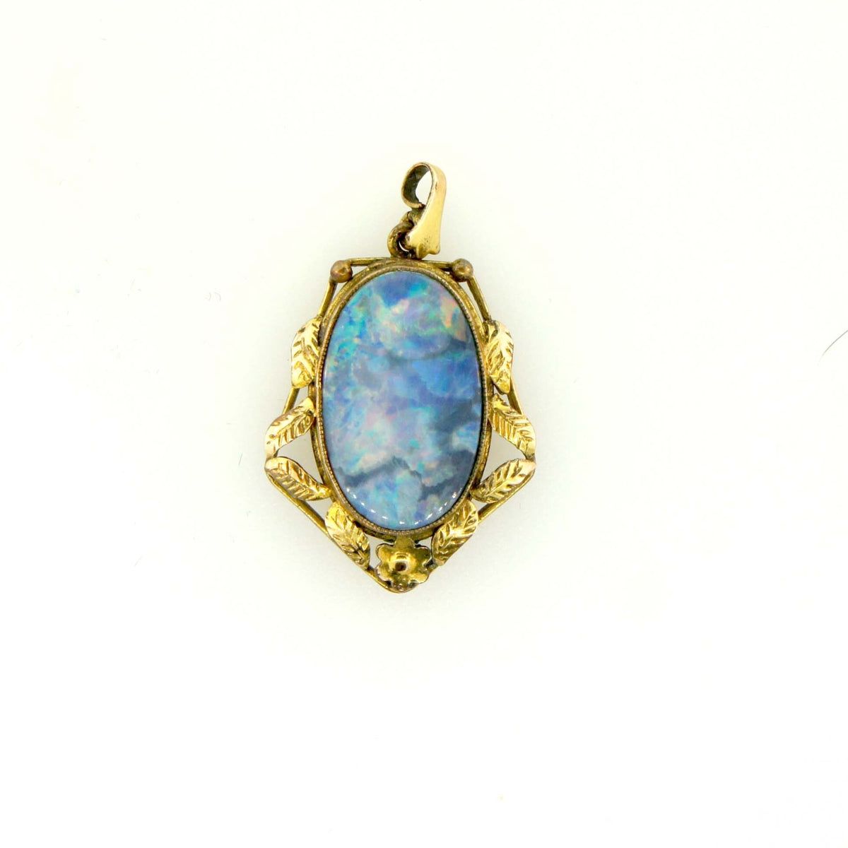 Large Oval Antique Opal Doublet Pendant