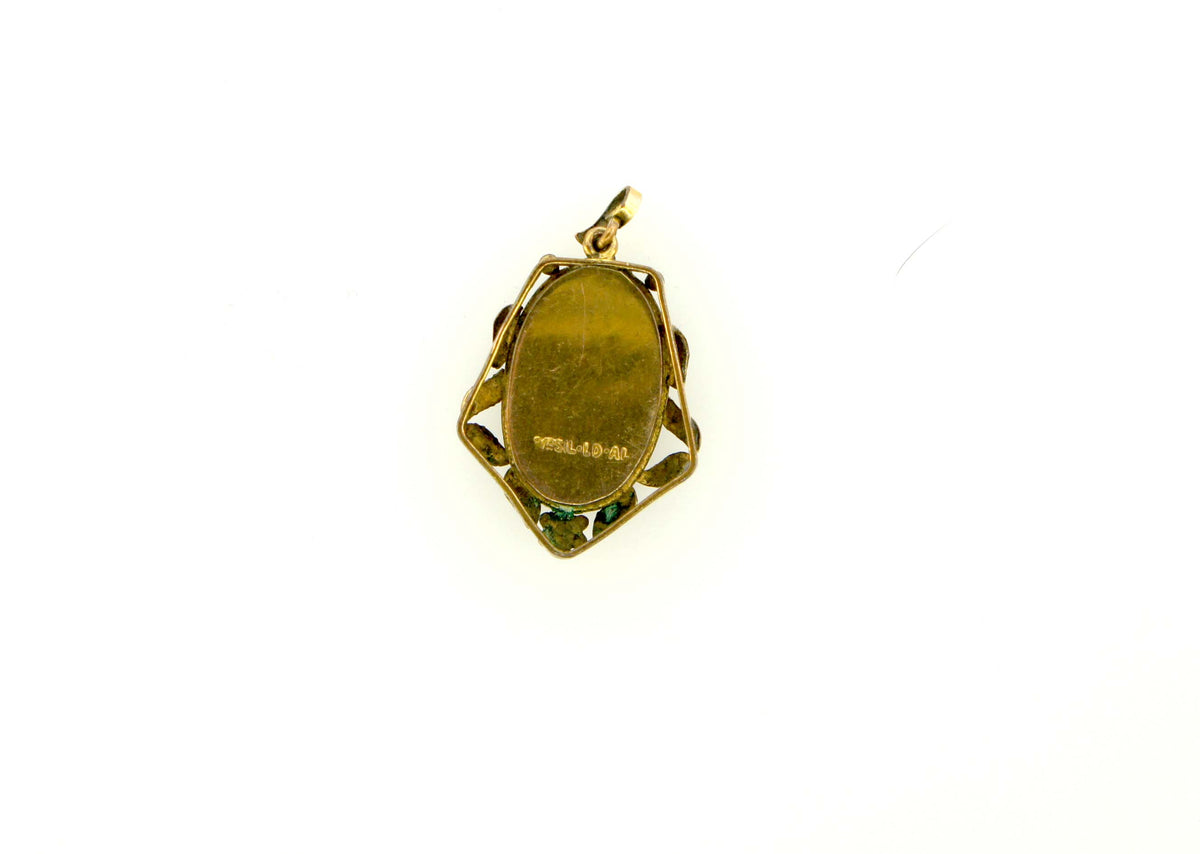 Large Oval Antique Opal Doublet Pendant