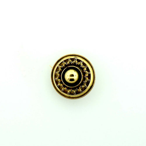 Victorian Mourning Round Gold Pin