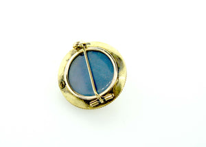 Victorian Mourning Round Gold Pin