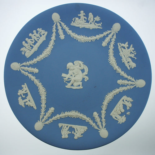 Wedgwood Blue White Decorative Wall Plate Cherubs