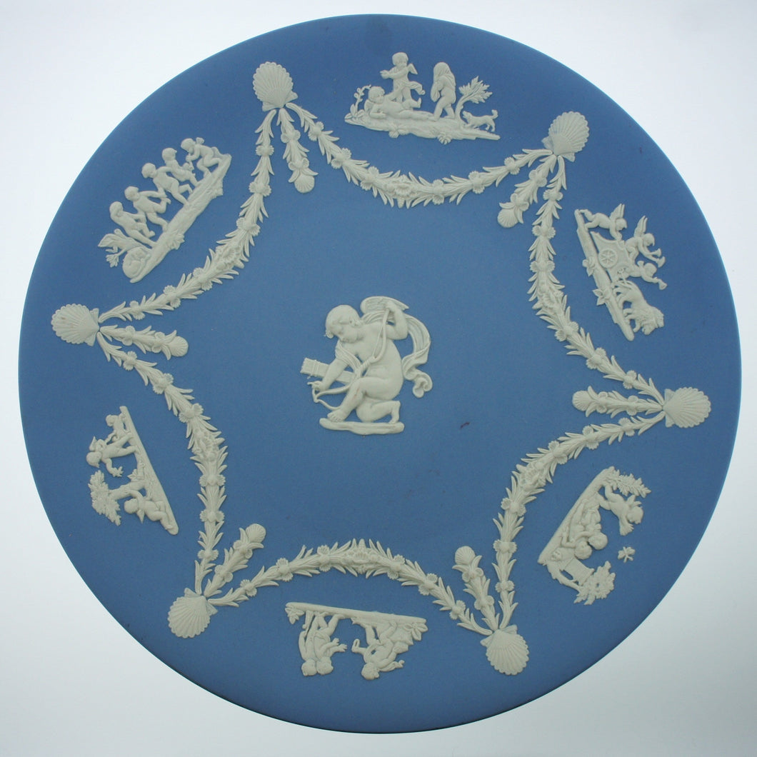 Wedgwood Blue White Decorative Wall Plate Cherubs