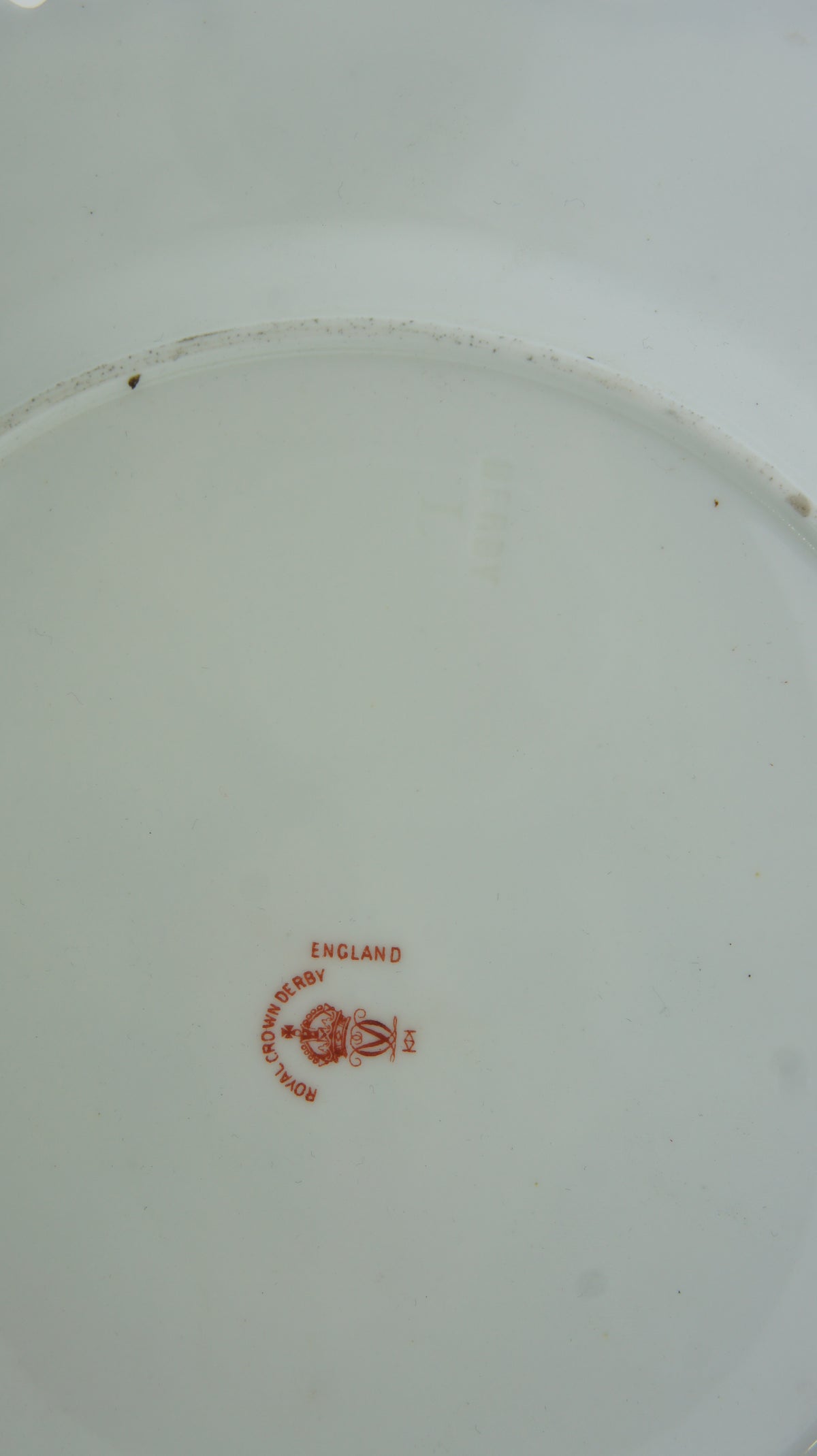 Two Royal Crown Derby England Porcelain Wall Plate Floral