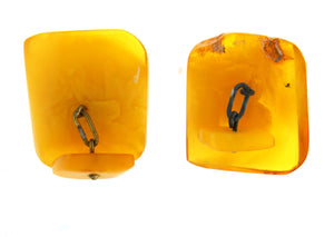 Large Square Chunky Amber Cufflinks