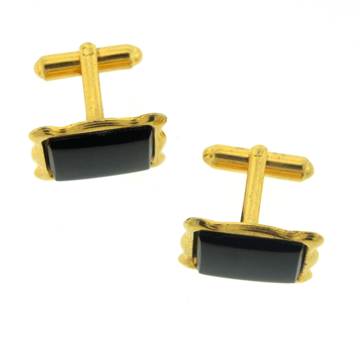 Retro Rectangular Onyx Cufflinks
