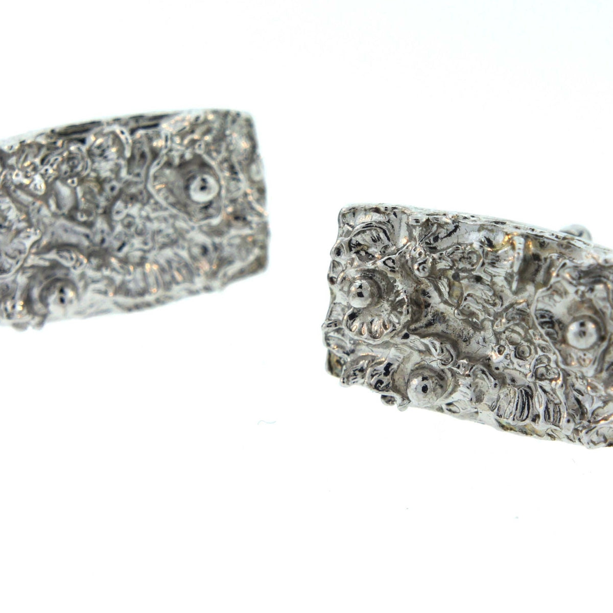 Vintage Textured Silver Costume Cufflinks