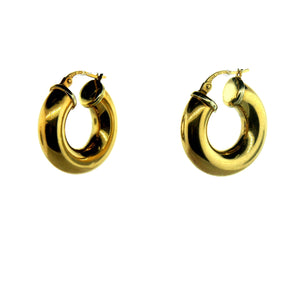 Hollow Yellow 9ct Gold Puff Hoops