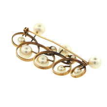 Antique 9ct Yellow Gold Cultured and Seed Pearl Brooch