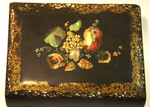 Antique Mother of Pearl Floral Inlay Wooden Stationary Box