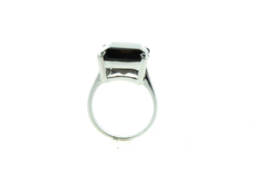 Sterling Silver Smokey Quartz Rectangular Ring