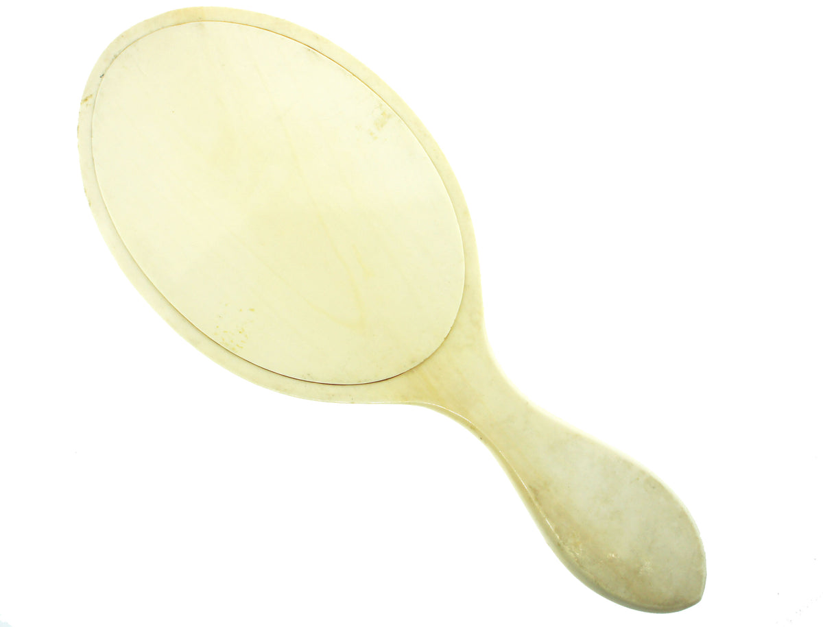 Vintage Ivory Carved Hand Mirror