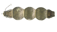 Antique Silver Filigree Carved Ivory Bracelet