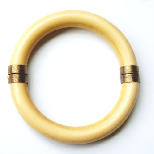 Vintage Ivory Bangle 9ct Gold