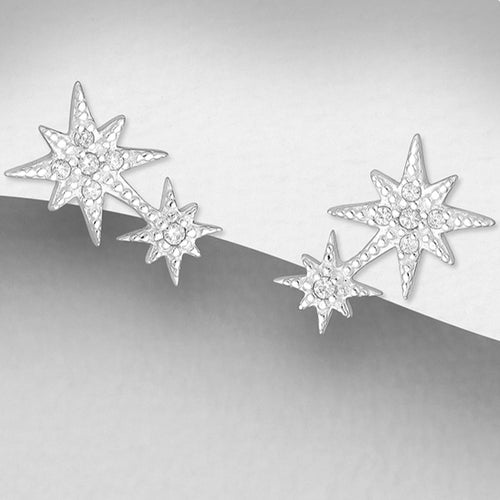 Sterling Silver Star Stud Earrings