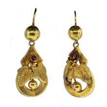 Antique Etruscan Revival Ruby Earrings
