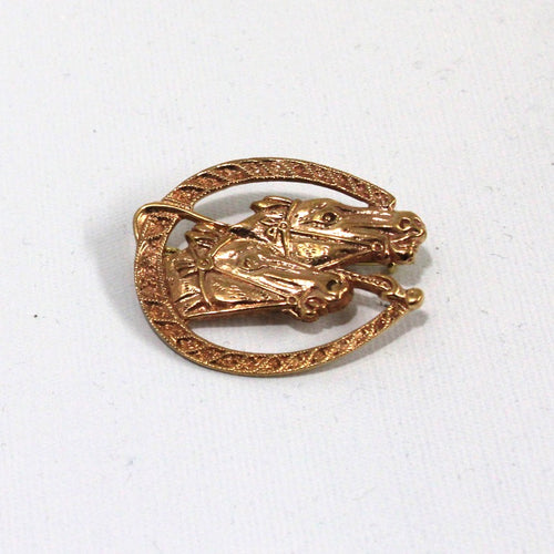 Brass Horse Racing Enthusiast Brooch