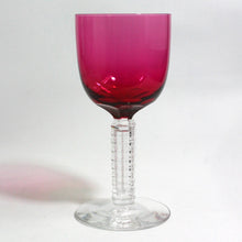 Vintage Ruby Red Wine Glass Set