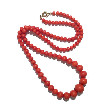 Natural Coral Victorian Graduated Necklace