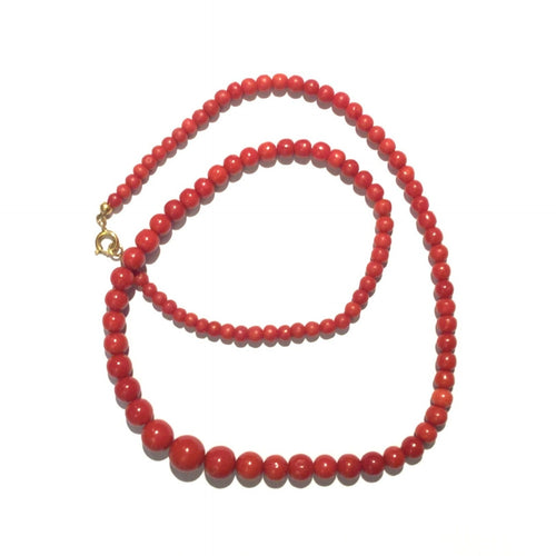 Victorian Natural Coral Graduated Necklace